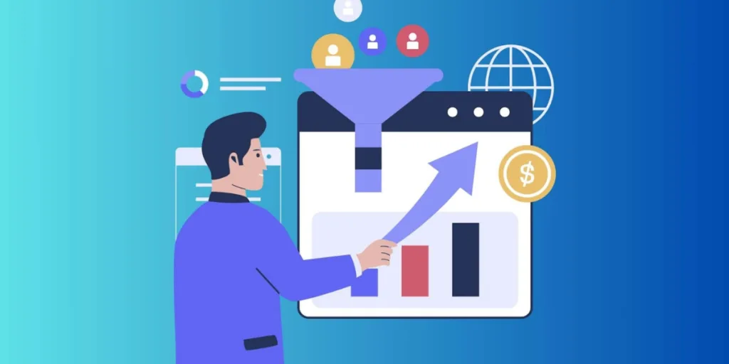 Graphic of livestream shopping sales funnel with analytics and revenue growth, reflecting brand strategy and digital marketing Gold Coast expertise.