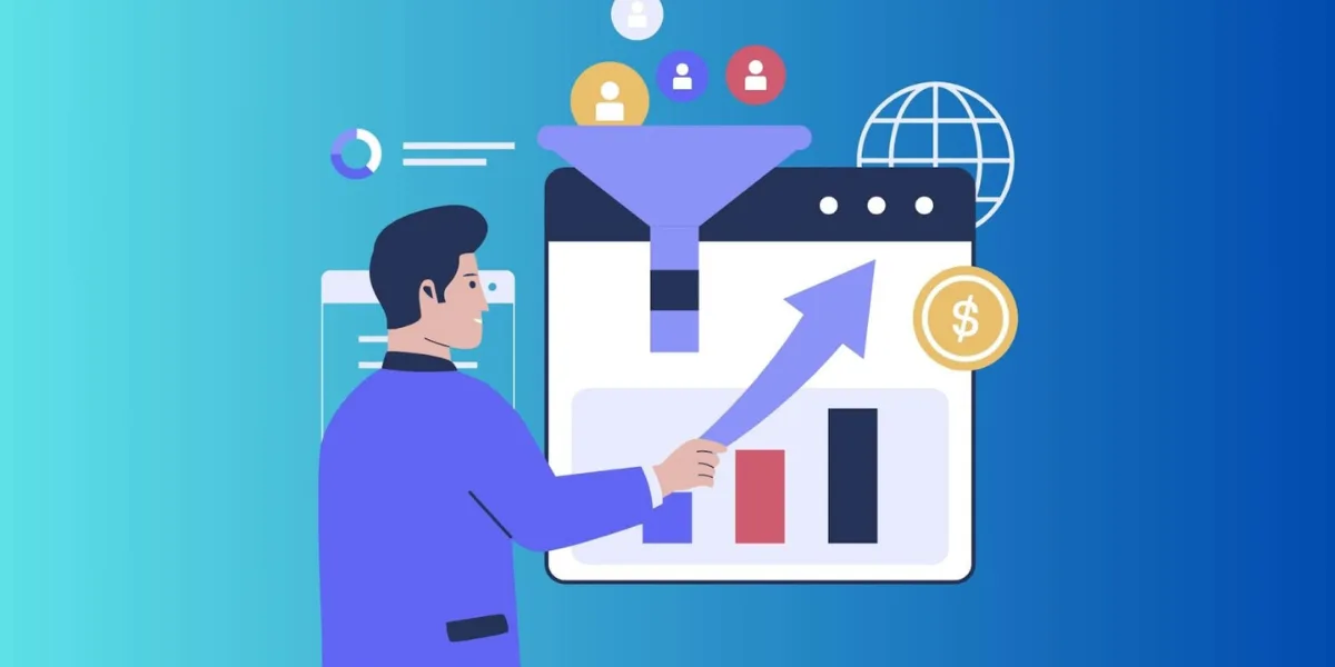 Graphic of livestream shopping sales funnel with analytics and revenue growth, reflecting brand strategy and digital marketing Gold Coast expertise.